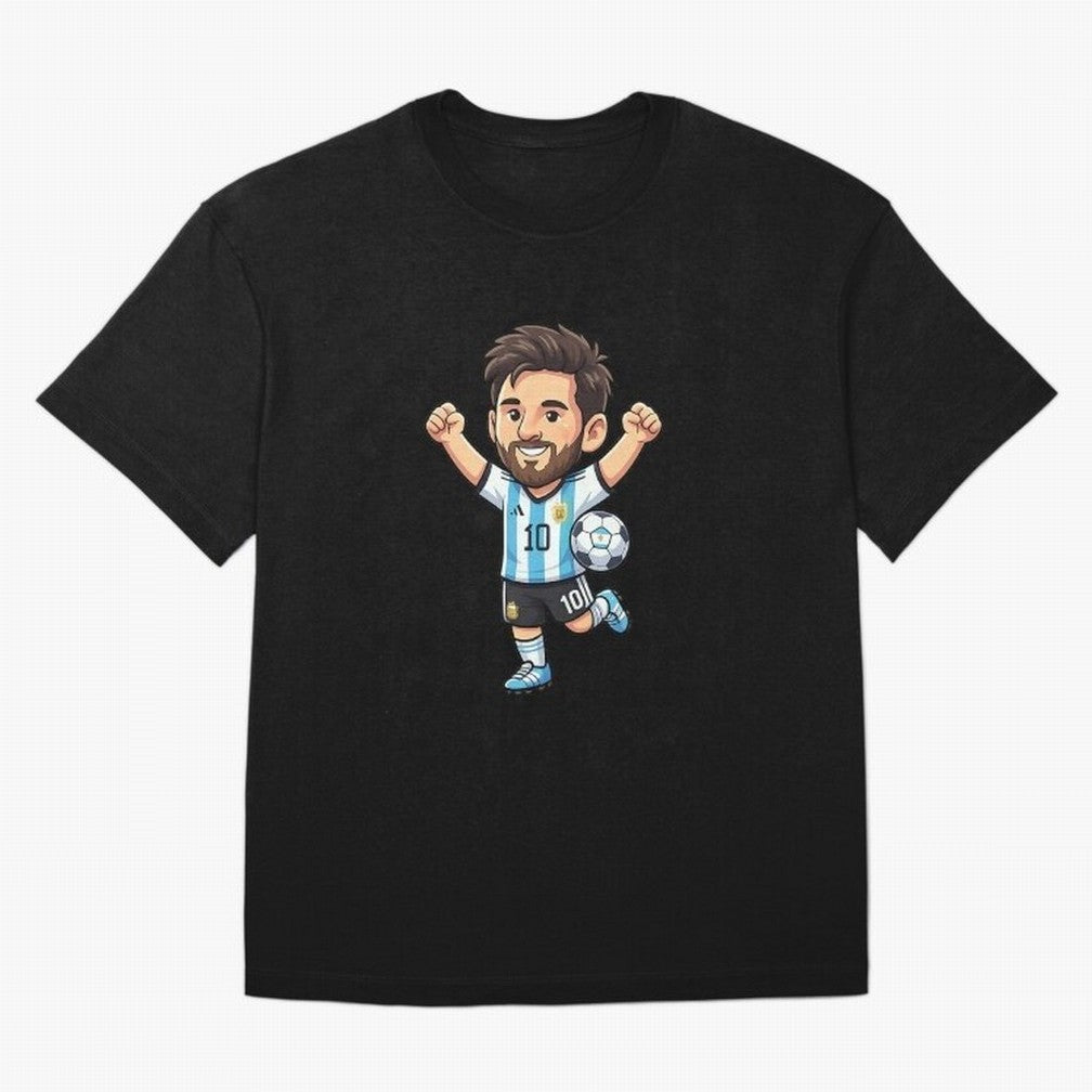 Cute Football Champion Cartoon Design Oversized T-Shirt Honor the Football Icons of Global Football Passion for FIFA World Cup 2026, Celebrating Neymar, Haaland and Cristiano Ronaldo, Argentina, Goal Celebration Energy, Supporter Heritage, Football