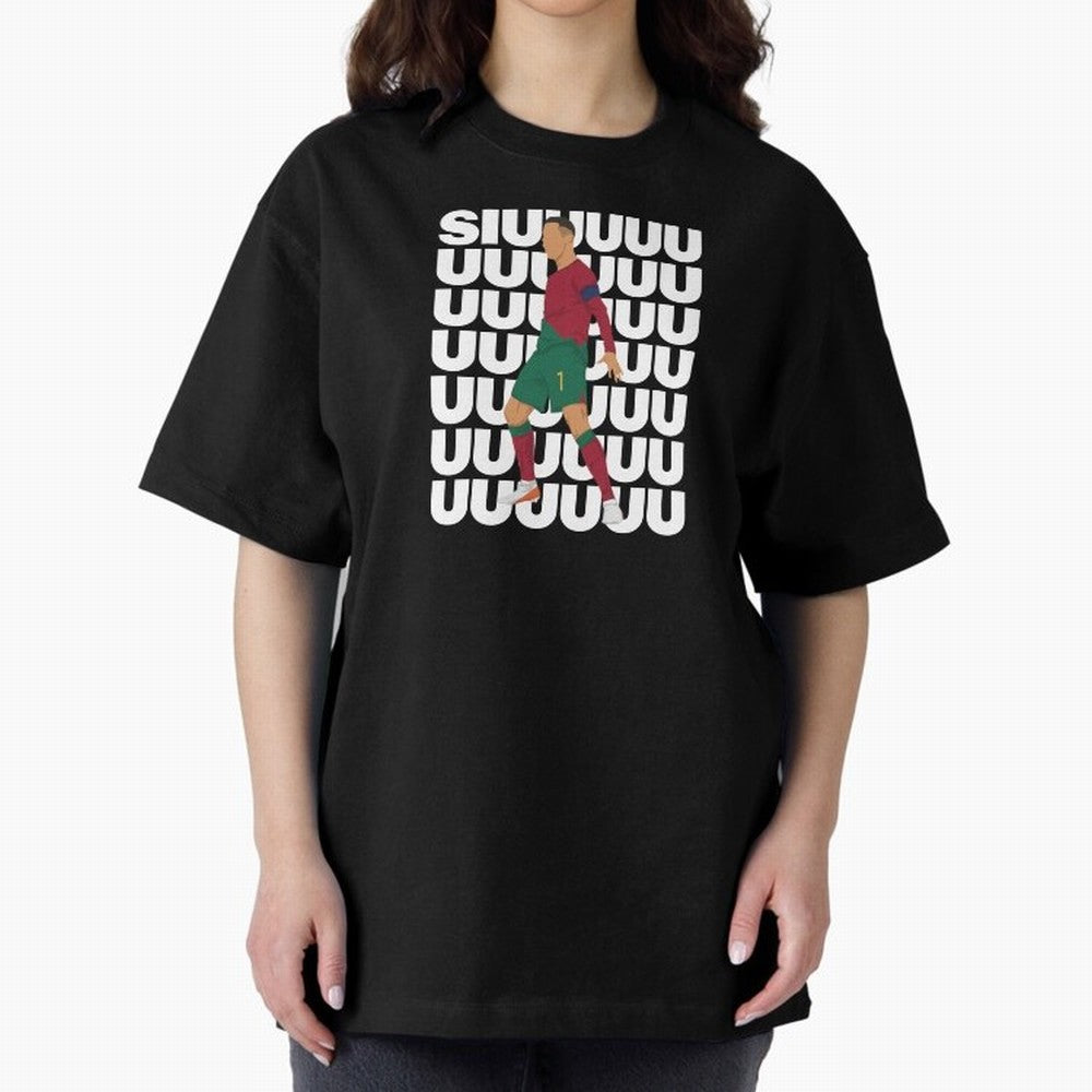 SIUUUUUU! Ronaldo Oversized T-Shirt Celebrate Global Football Passion for FIFA World Cup 2026, Connected to Messi, CR7 and Mbappe, England, Vintage Soccer Flavor, Modern Football Stars, National Flags and Final Night Emotion; Ideal for Football