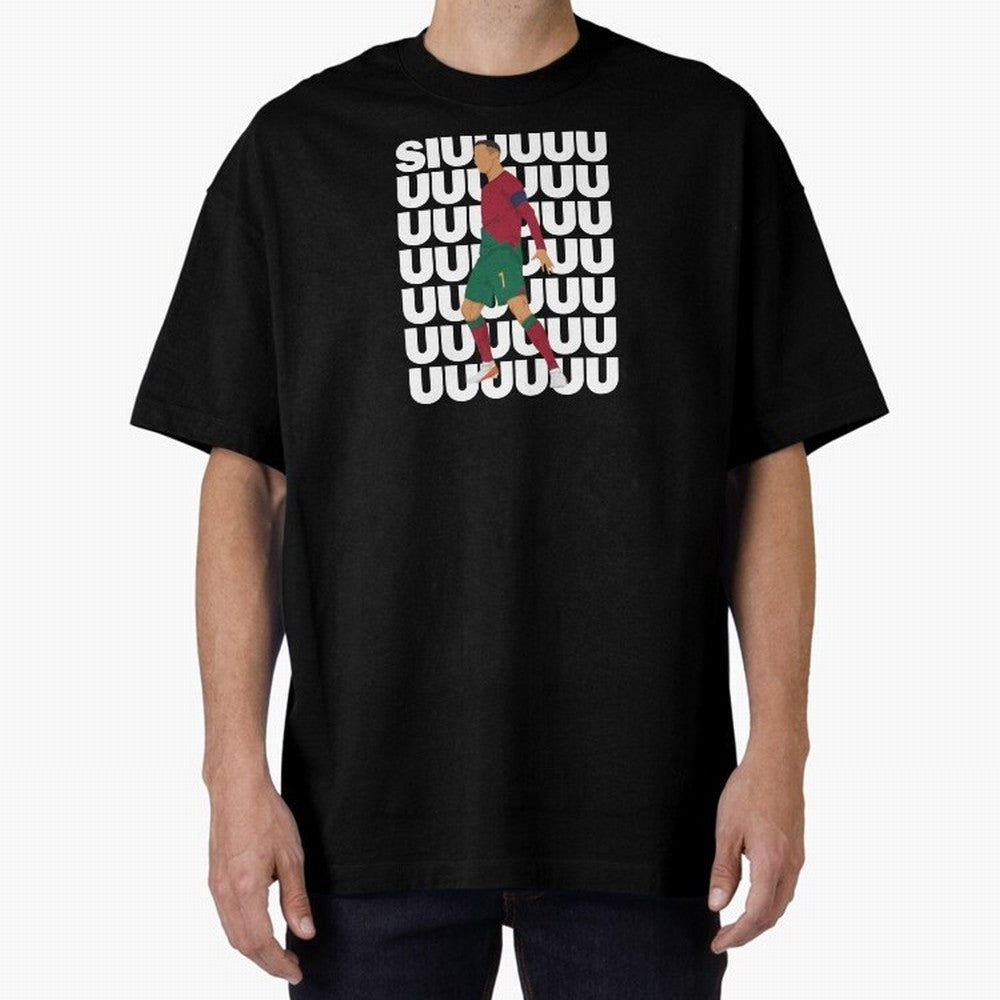 SIUUUUUU! Ronaldo Oversized T-Shirt Celebrate Global Football Passion for FIFA World Cup 2026, Connected to Messi, CR7 and Mbappe, England, Vintage Soccer Flavor, Modern Football Stars, National Flags and Final Night Emotion; Ideal for Football