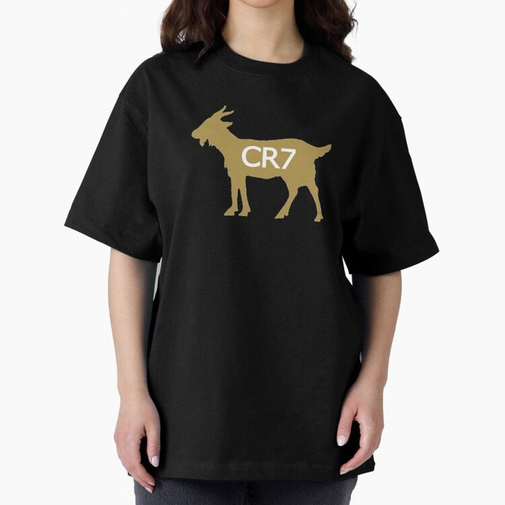 CR7 GOAT Gold B Oversized T-Shirt Bring Match Day Fire to the FIFA World Cup 2026 USA Canada Mexico Journey through Haaland and Mbappe Highlights, Germany Pride, Football History, Final Match Energy, Crowd Noise and Once in a Lifetime Moments; Made
