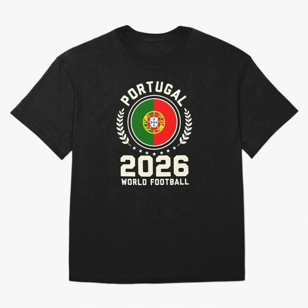 Portugal 2026 World Football Oversized T-Shirt Bring a Vintage Feel to Global Football Passion for FIFA World Cup 2026 Group Stage, Driven by Neymar, Haaland and Cristiano Ronaldo, Germany, Stadium Chants, National Pride, Trophy Dreams and