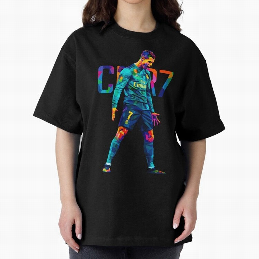 Ronaldo Cr7 Wpap Art Oversized T-Shirt Celebrate Every Goal in Match Day Hype around FIFA World Cup 2026 USA Canada Mexico, Messi and Cristiano Ronaldo, France and Portugal, Goal Celebration Energy, Supporter Heritage, Football Icons and Worldwide