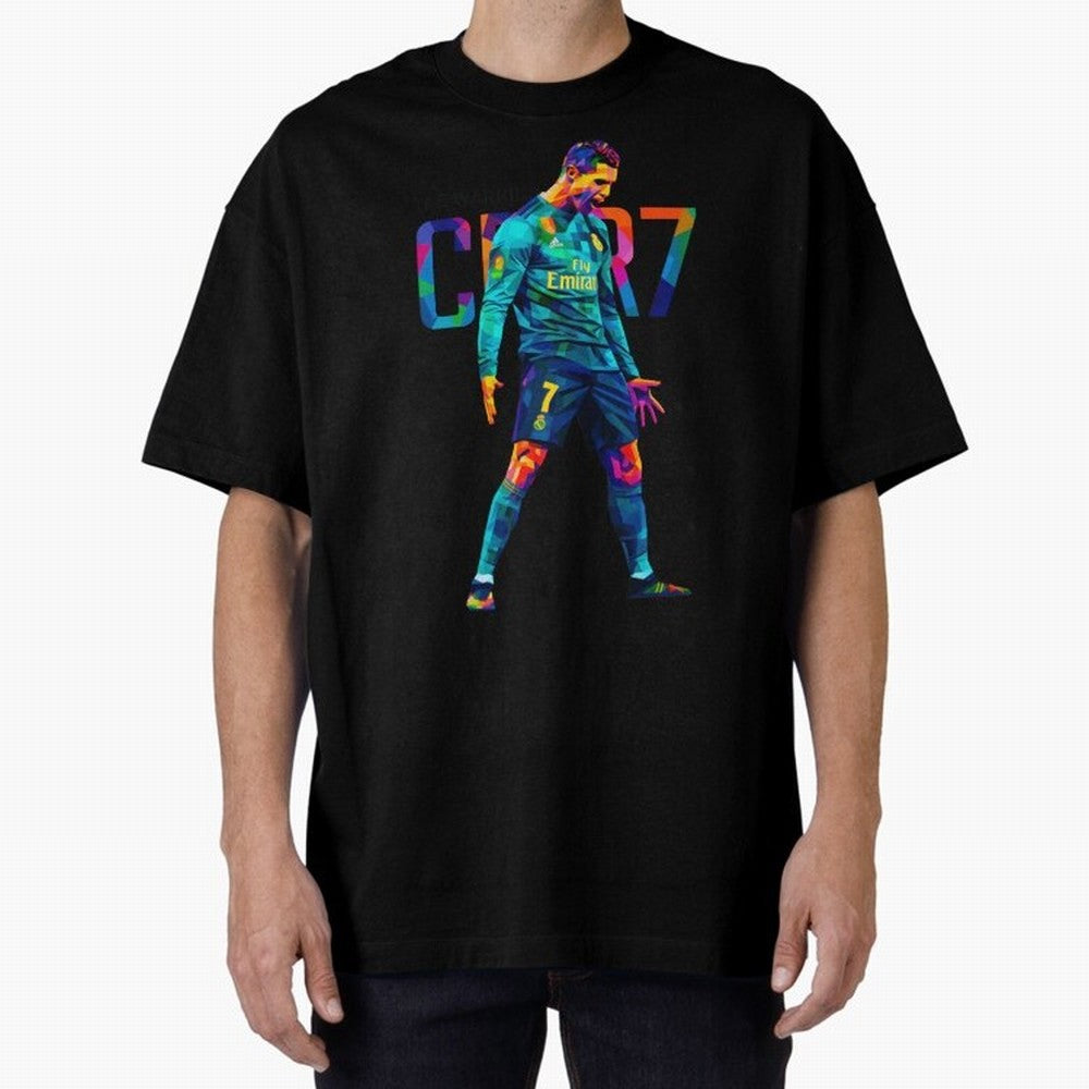 Ronaldo Cr7 Wpap Art Oversized T-Shirt Celebrate Every Goal in Match Day Hype around FIFA World Cup 2026 USA Canada Mexico, Messi and Cristiano Ronaldo, France and Portugal, Goal Celebration Energy, Supporter Heritage, Football Icons and Worldwide