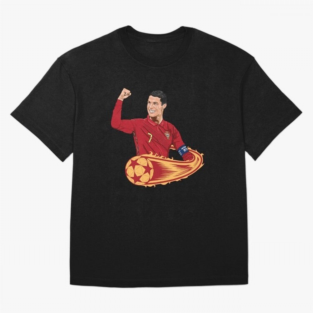 Cristiano Ronaldo drawing Oversized T-Shirt Mark Match Day Hype around FIFA World Cup 2026 Group Stage, CR7, England, Match Day Excitement, Supporter Culture, Golden Goals and Global Football Passion; Perfect for Supporters Who Want Bold Football