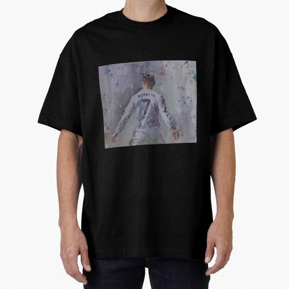 Cristiano Ronaldo - Portrait 2 Oversized T-Shirt Bring a Vintage Feel to Match Day Hype around FIFA World Cup 2026 USA Canada Mexico, Haaland and Mbappe, England and Germany, Tournament Hype, Historic Matchups, Family Viewing Parties and Global