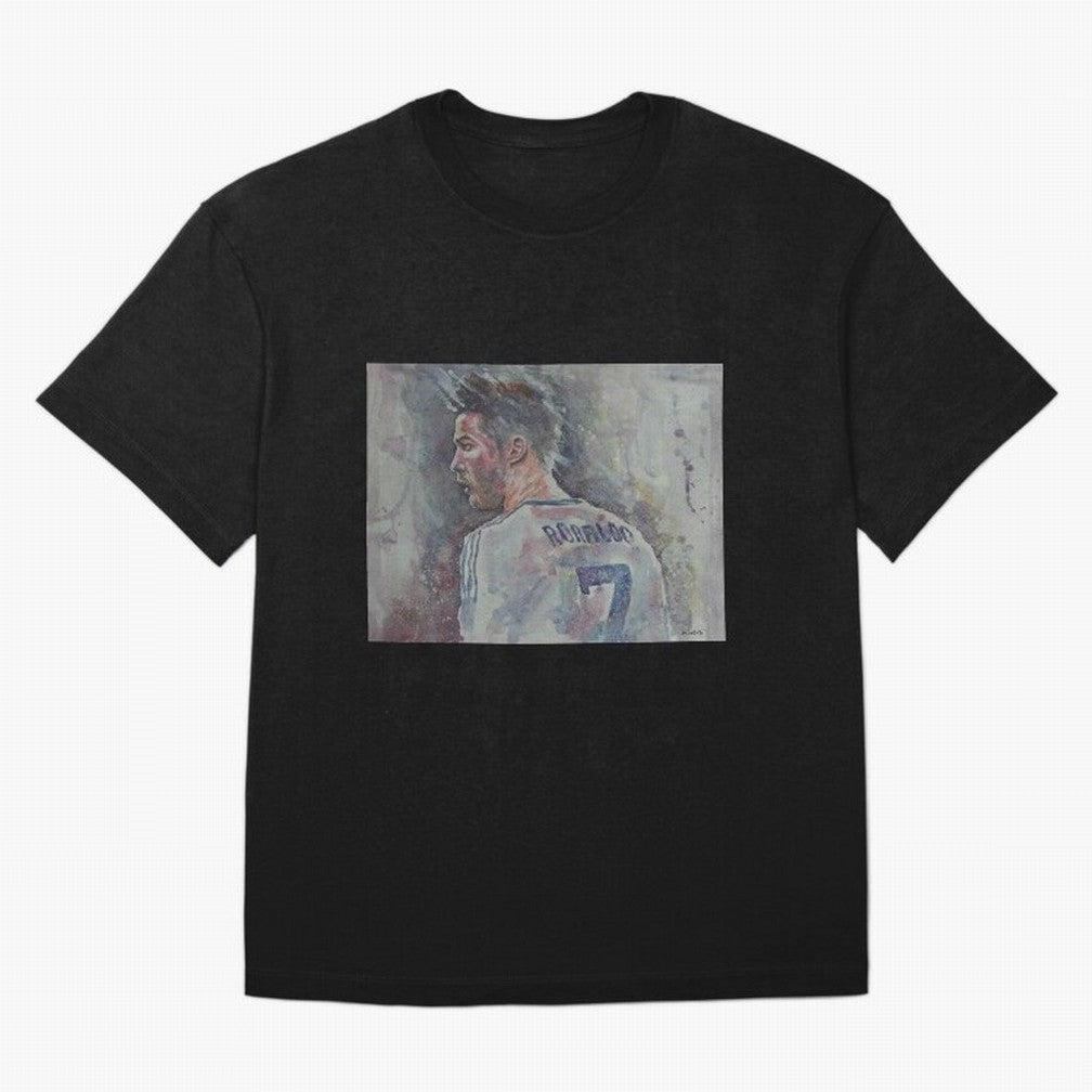 Cristiano Ronaldo - Portrait 1 Oversized T-Shirt Celebrate Football Heritage in Global Football Passion for FIFA World Cup 2026 Group Stage, Celebrating Haaland, England, France and Netherlands, Championship Spirit, Famous Goals, Roaring Crowds and