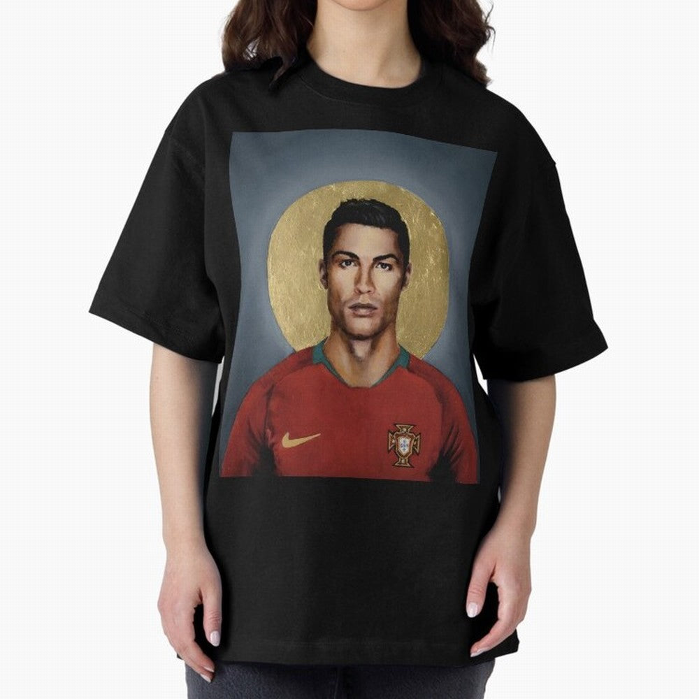 Cristiano Ronaldo CR7 Saint Portugal Football Legend Fan Art Oversized T-Shirt Join the Global Buzz around FIFA World Cup 2026 Group Stage for Fans of Mbappe and Neymar and Germany, Bringing Global Supporter Spirit, Legendary Goals, National Colors