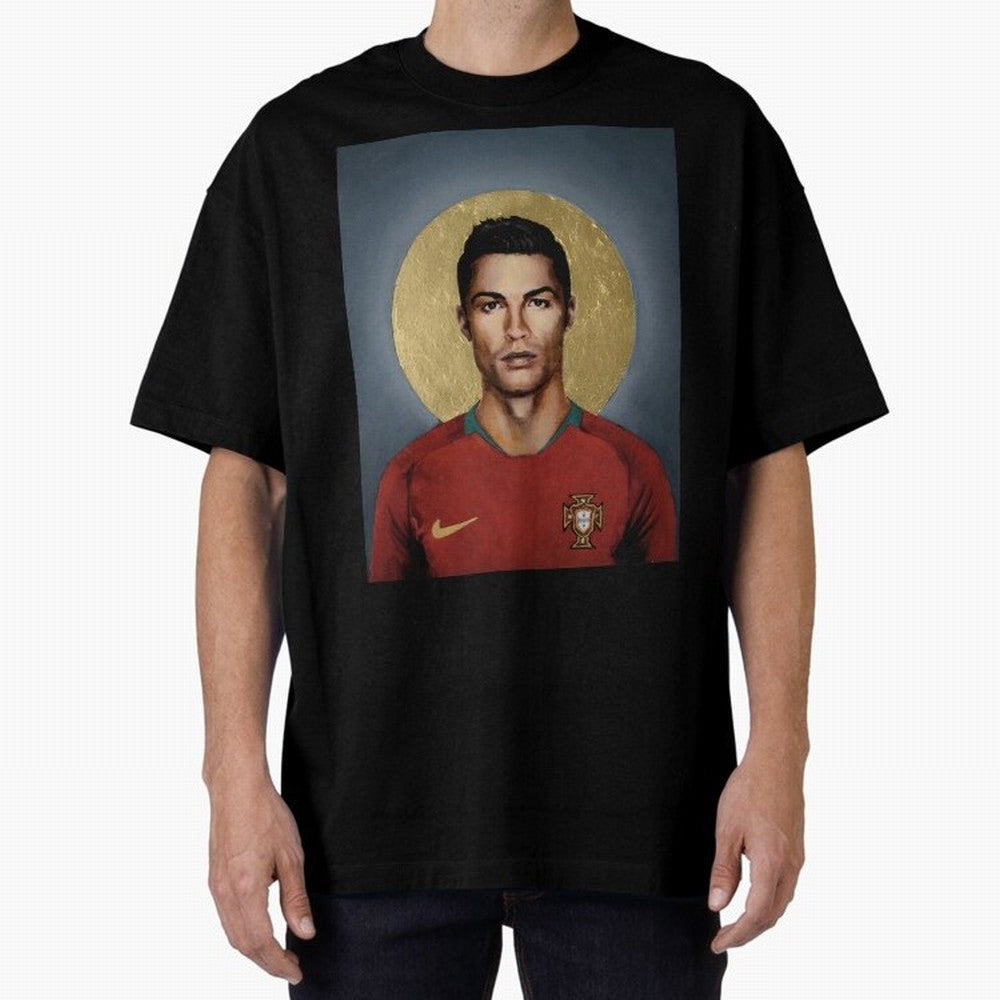 Cristiano Ronaldo CR7 Saint Portugal Football Legend Fan Art Oversized T-Shirt Join the Global Buzz around FIFA World Cup 2026 Group Stage for Fans of Mbappe and Neymar and Germany, Bringing Global Supporter Spirit, Legendary Goals, National Colors
