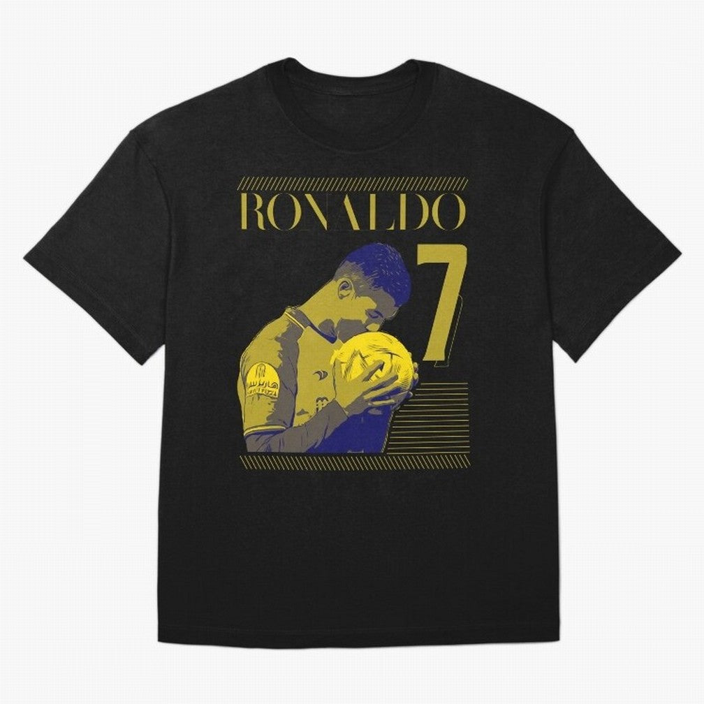 Cristiano Ronaldo Its Yellow Oversized T-Shirt Cheer for FIFA World Cup 2026 USA Canada Mexico for Fans of Mbappe and Neymar and Spain, Bringing Sports Nostalgia, International Competition, Famous Players and Unforgettable Victories; Perfect for