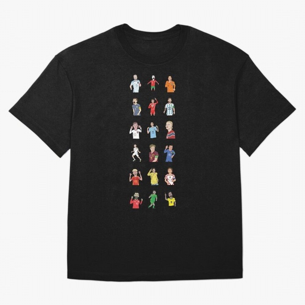 Badly Drawn Footballers Oversized T-Shirt Celebrate Soccer Greatness during FIFA World Cup 2026 for Fans of Messi and Brazil, Bringing Retro Football Energy, Iconic Rivalries, Trophy Chase Drama and Stadium Atmosphere; Ideal for Football Dads,