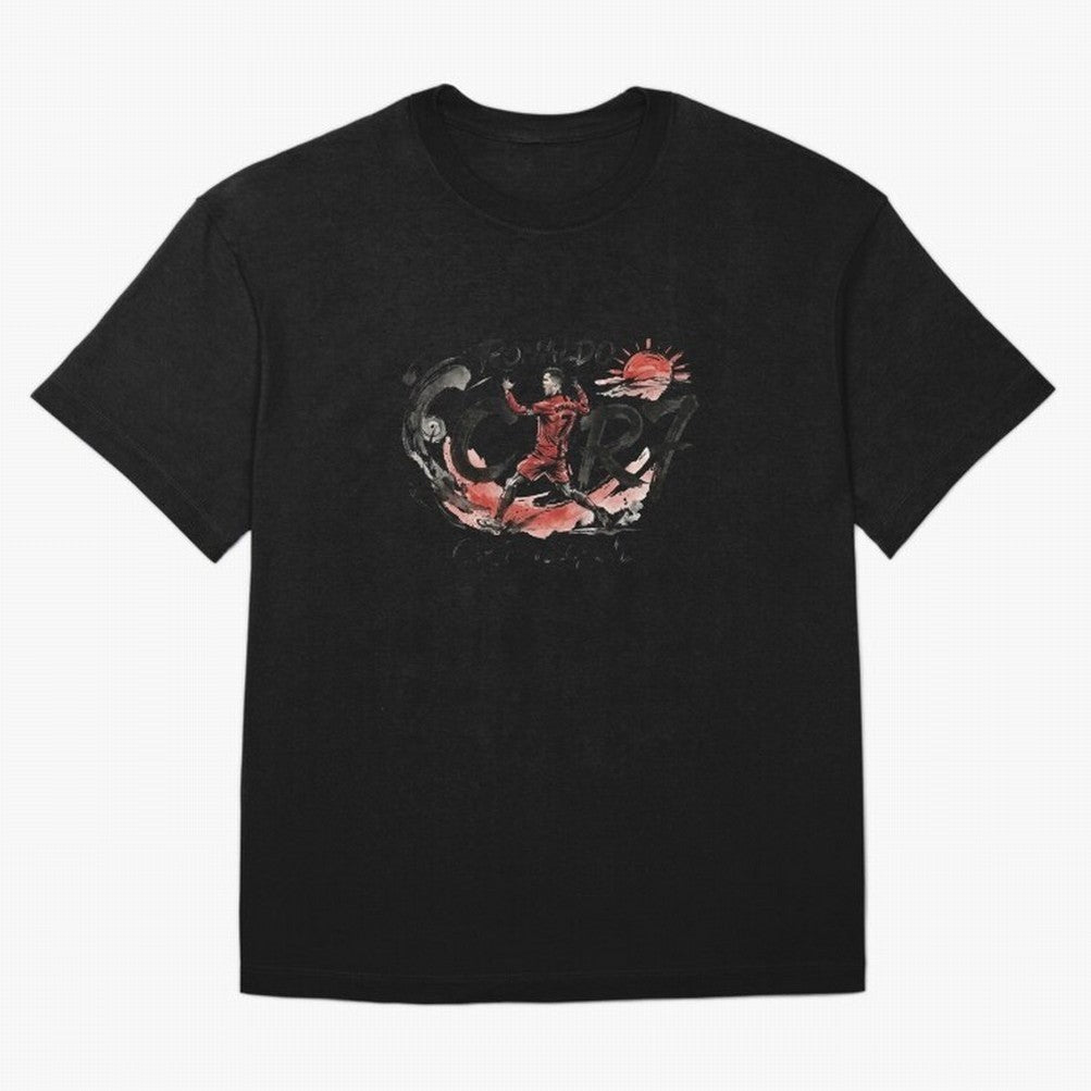 Cristiano Ronaldo CR7 Legend Japanese Ink Art Style Oversized T-Shirt Build FIFA World Cup 2026 USA Canada Mexico for Fans of Messi, CR7 and Mbappe and Argentina and Brazil, Bringing Tournament Hype, Historic Matchups, Family Viewing Parties and