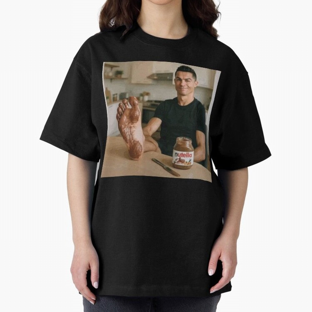 Ronaldo Nutella (LOW RES) Oversized T-Shirt Keep Football History Alive during the FIFA World Cup 2026 USA Canada Mexico Journey through Mbappe Highlights, France Pride, Championship Spirit, Famous Goals, Roaring Crowds and International Football