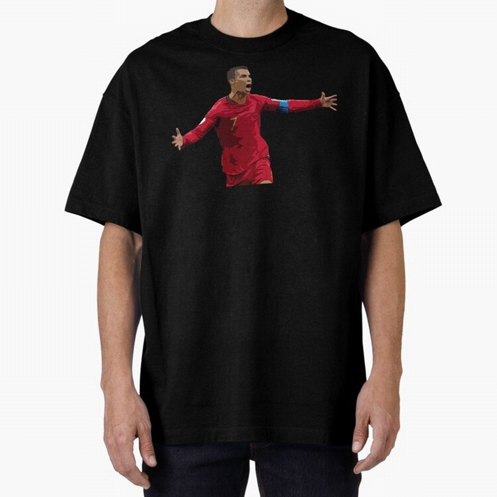 Cristiano Ronaldo Oversized T-Shirt Capture Global Football Passion for FIFA World Cup 2026 USA Canada Mexico, Capturing Neymar, Netherlands, Football Festival Excitement, Trophy Ambitions, Country Rivalries and Star Player Buzz; Great for Watch