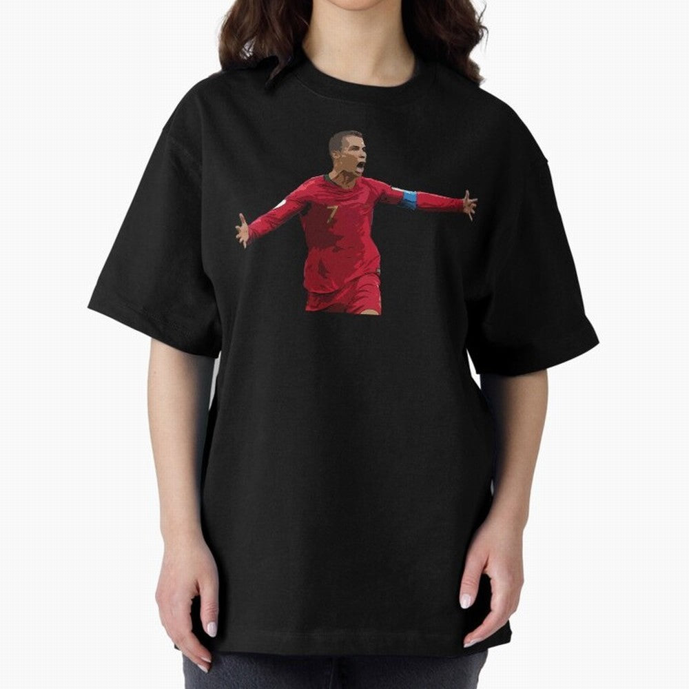 Cristiano Ronaldo Oversized T-Shirt Capture Global Football Passion for FIFA World Cup 2026 USA Canada Mexico, Capturing Neymar, Netherlands, Football Festival Excitement, Trophy Ambitions, Country Rivalries and Star Player Buzz; Great for Watch
