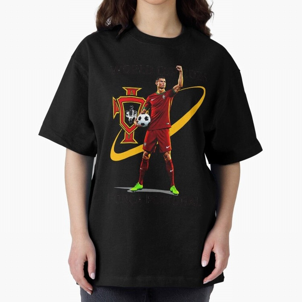 FIFA World Cup 2026 - Portugal Fan Oversized T-Shirt Show Your Love for FIFA World Cup 2026 Group Stage for Fans of Messi, CR7 and Mbappe and England, France and Netherlands, Bringing Classic Soccer Heritage, Championship Pressure, Fan Loyalty and
