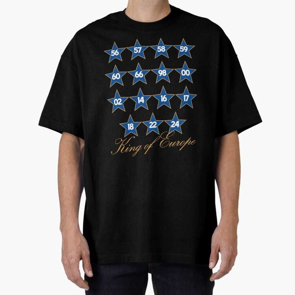 Real Madrid European Cups Oversized T-Shirt Live for the Drama of FIFA World Cup 2026 USA Canada Mexico Spirit, with Brazil, Portugal and Argentina, Neymar, Haaland and Cristiano Ronaldo, Stadium Memories, Football Loyalty, International Chants and