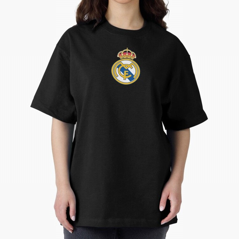 RE-AL-MAD-RID- Logo FC Merchandise Oversized T-Shirt Relive Legendary Nights from the FIFA World Cup 2026 USA Canada Mexico Journey through Haaland and Mbappe Highlights, Portugal, Spain and Germany Pride, Global Supporter Spirit, Legendary Goals,