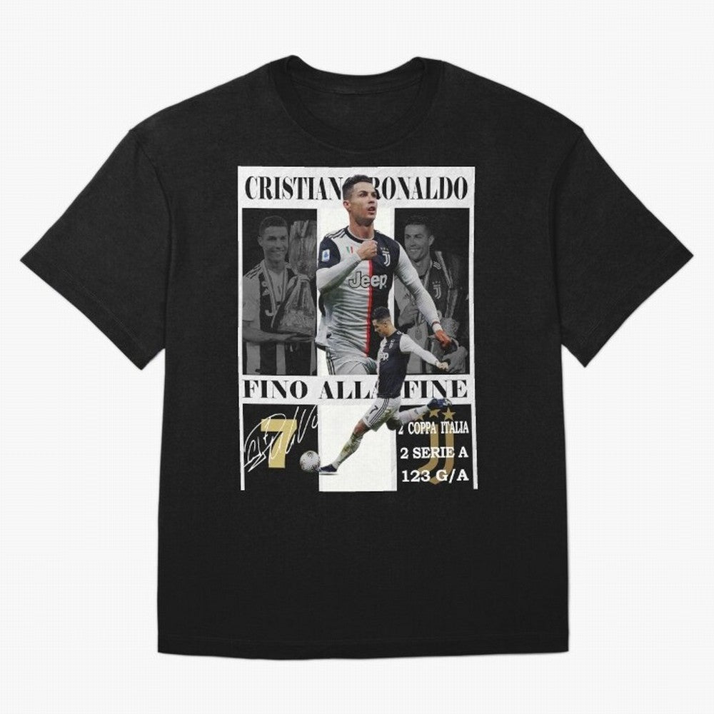 Cristiano Ronaldo Juventus Poster - Iconic CR7 Turin Fan Art Print Oversized T-Shirt Celebrate Golden Goal Energy in FIFA World Cup 2026 Group Stage Centered on Messi, CR7 and Mbappe, France and Portugal Energy, Retro Football Energy, Iconic