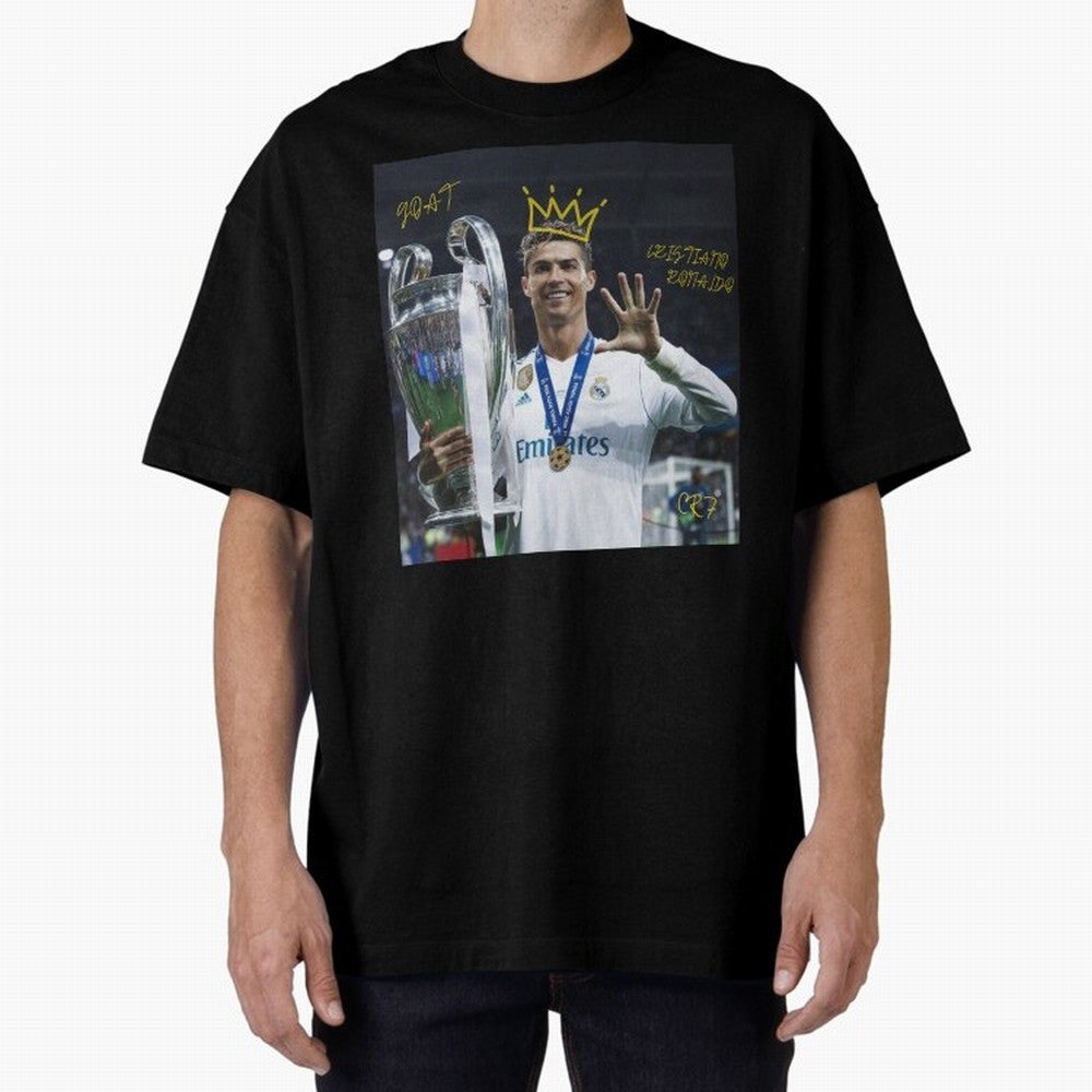 Cristiano Ronaldo- GOAT Oversized T-Shirt Bring Match Day Fire to FIFA World Cup 2026 USA Canada Mexico Highlighting CR7, Argentina Energy, Sports Nostalgia, International Competition, Famous Players and Unforgettable Victories; Great for