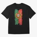Vintage Portugal Flag Soccer Fan Design Oversized T-Shirt Capture Stadium Memories from FIFA World Cup 2026 USA Canada Mexico for Fans of Messi and Cristiano Ronaldo and England, Bringing Supporter Pride, Iconic Celebrations, Legendary Names and