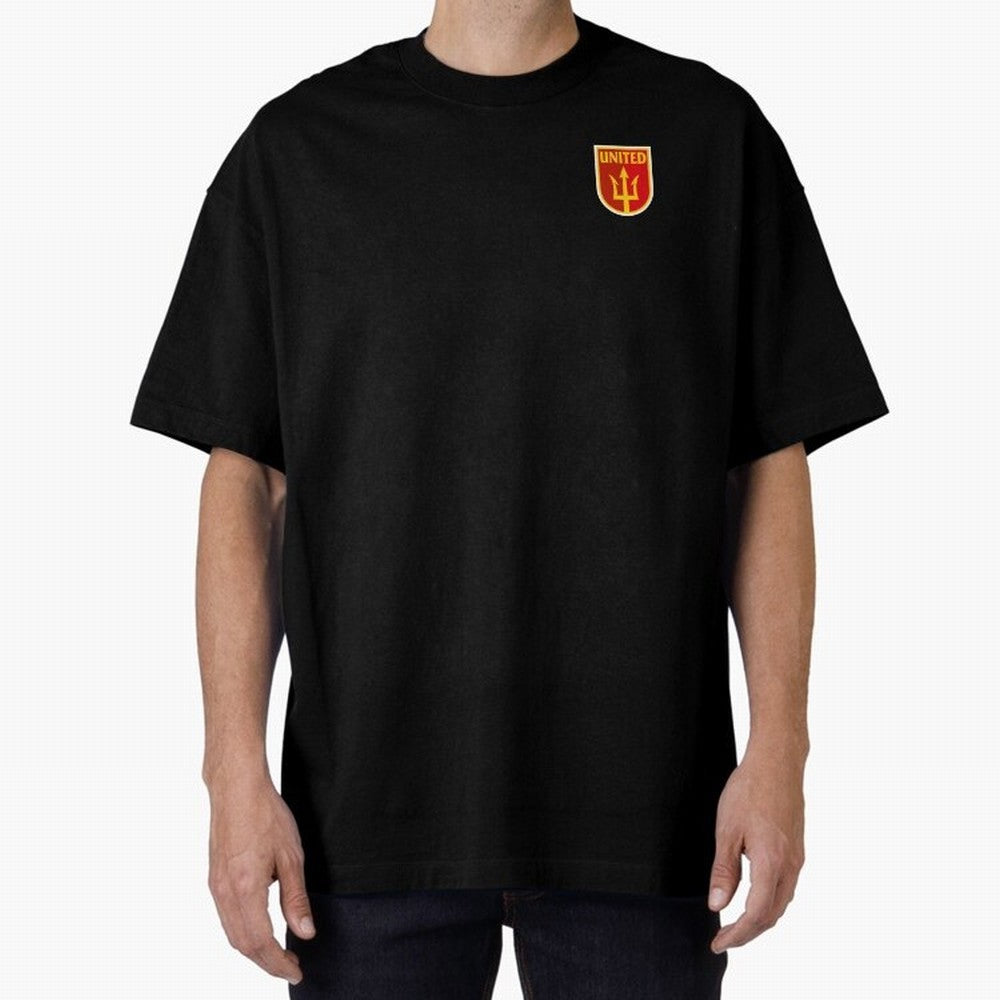 Manchester United Classic Shield Oversized T-Shirt Embrace FIFA World Cup 2026 Group Stage with CR7 and Messi, Germany Energy, Football Festival Excitement, Trophy Ambitions, Country Rivalries and Star Player Buzz; Ideal for Fans Who Follow Messi,