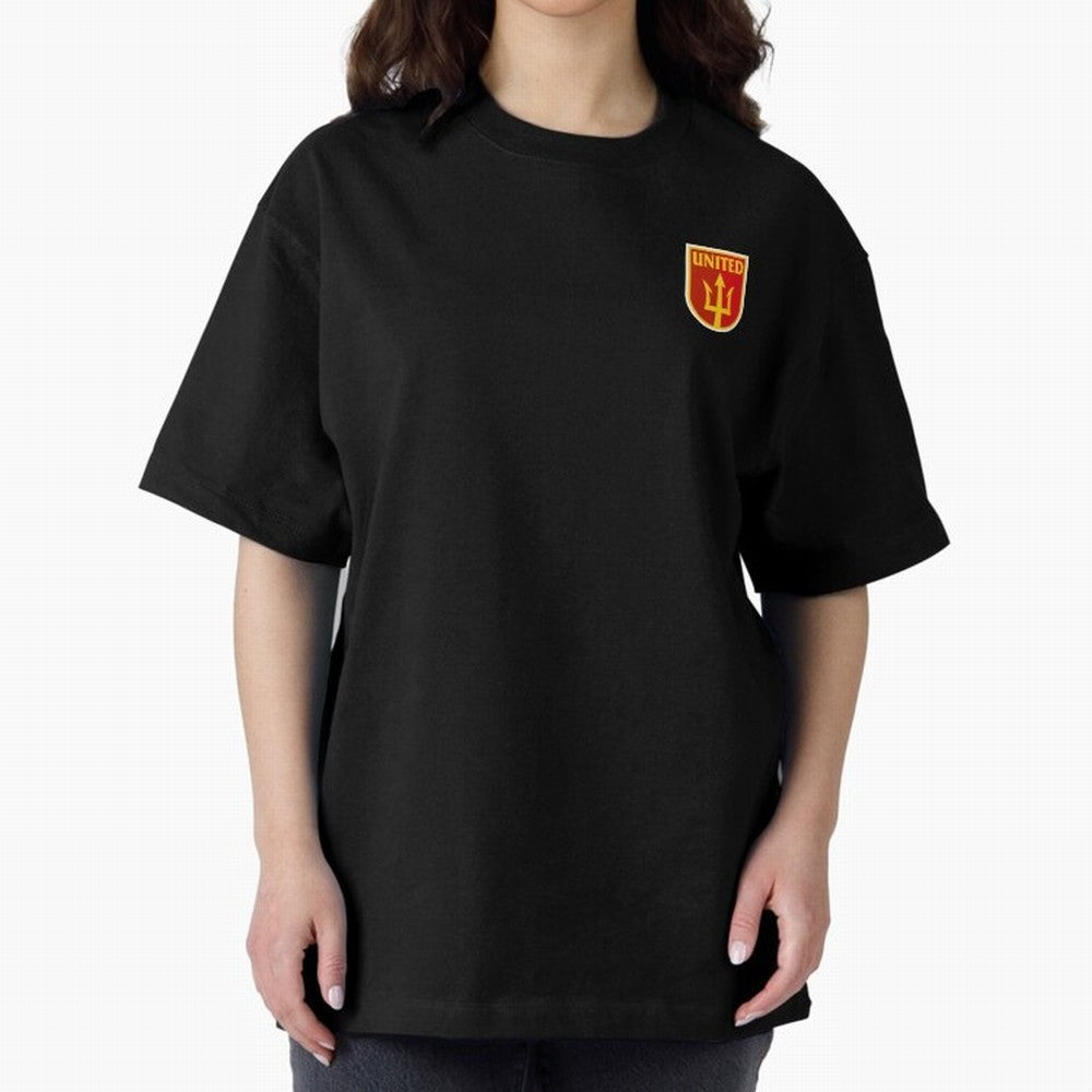 Manchester United Classic Shield Oversized T-Shirt Embrace FIFA World Cup 2026 Group Stage with CR7 and Messi, Germany Energy, Football Festival Excitement, Trophy Ambitions, Country Rivalries and Star Player Buzz; Ideal for Fans Who Follow Messi,