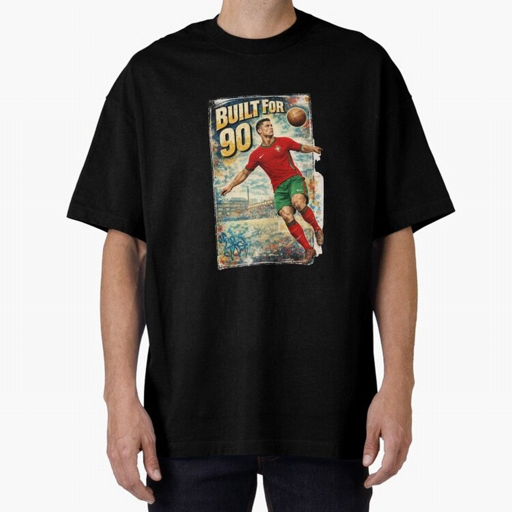 Built For 90 ¨C Vintage Football Streetwear Poster Oversized T-Shirt Bring Bold Fan Energy to the FIFA World Cup 2026 USA Canada Mexico Journey through Cristiano Ronaldo, Haaland and CR7 Highlights, Spain and Netherlands Pride, Soccer Culture,