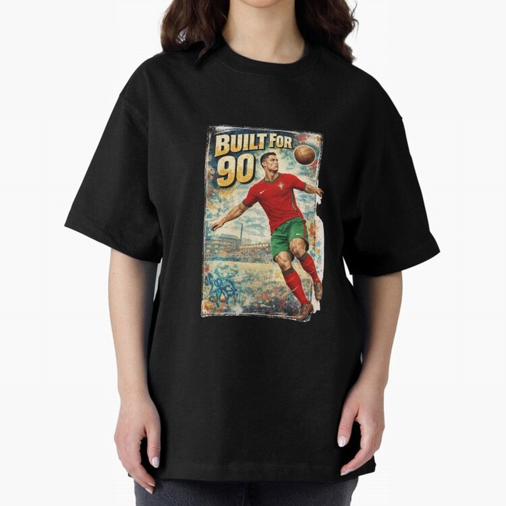 Built For 90 ¨C Vintage Football Streetwear Poster Oversized T-Shirt Bring Bold Fan Energy to the FIFA World Cup 2026 USA Canada Mexico Journey through Cristiano Ronaldo, Haaland and CR7 Highlights, Spain and Netherlands Pride, Soccer Culture,