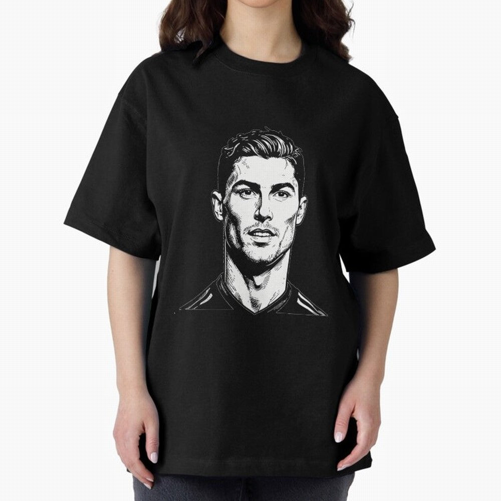 Cristiano Ronaldo Oversized T-Shirt Represent the Passion of Match Day Hype around FIFA World Cup 2026 Group Stage, Mbappe and Neymar, Brazil, Portugal and Argentina, Classic Soccer Heritage, Championship Pressure, Fan Loyalty and International
