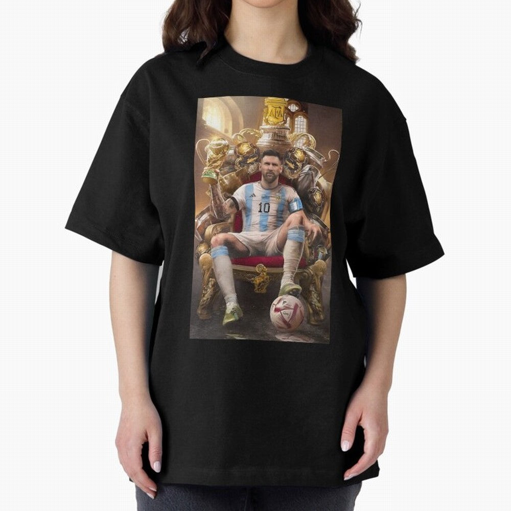 Lionel Messi Oversized T-Shirt Showcase FIFA World Cup 2026 Group Stage for Fans of Messi, Neymar and Mbappe and Argentina, Bringing Football Passion, Legendary Performances, Festival Vibes and Supporter Community; Ideal for Fans Who Follow Messi,