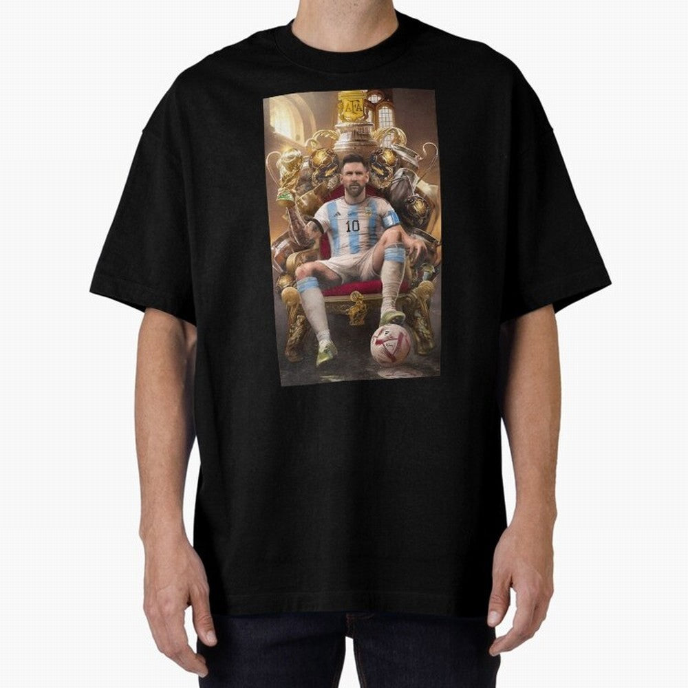 Lionel Messi Oversized T-Shirt Showcase FIFA World Cup 2026 Group Stage for Fans of Messi, Neymar and Mbappe and Argentina, Bringing Football Passion, Legendary Performances, Festival Vibes and Supporter Community; Ideal for Fans Who Follow Messi,