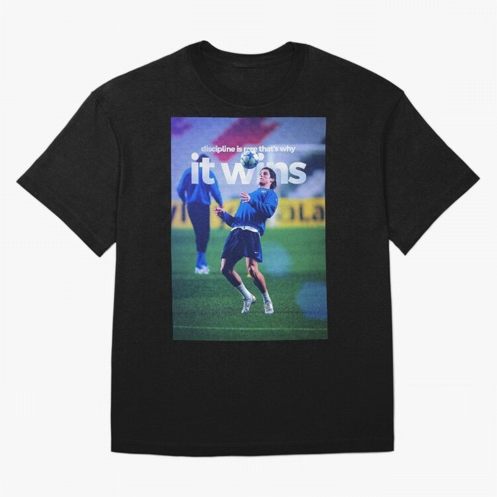 Cristiano Ronaldo - Discipline is rare that's why it wins Oversized T-Shirt Celebrate the Road through Global Football Passion for FIFA World Cup 2026 Group Stage, Capturing Neymar, Haaland and Cristiano Ronaldo, England and Germany, Football