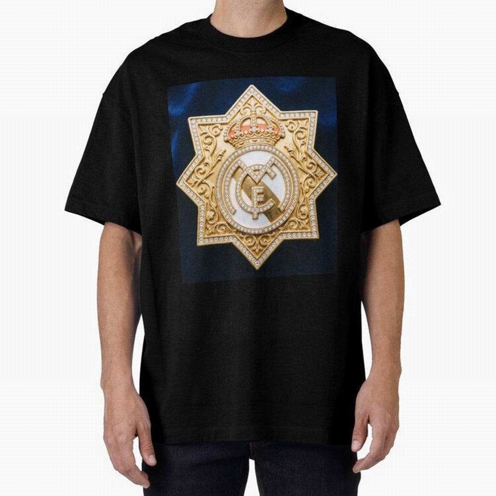 Escudo del Realma Oversized T-Shirt Honor Champions and Dreams in FIFA World Cup 2026 Made for Haaland and Mbappe, England, France and Netherlands Energy, Football Festival Excitement, Trophy Ambitions, Country Rivalries and Star Player Buzz; Ideal
