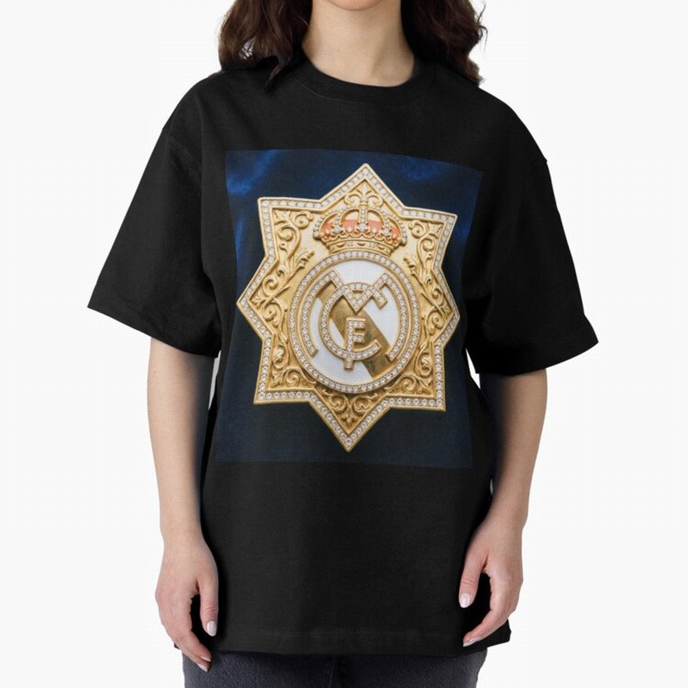 Escudo del Realma Oversized T-Shirt Honor Champions and Dreams in FIFA World Cup 2026 Made for Haaland and Mbappe, England, France and Netherlands Energy, Football Festival Excitement, Trophy Ambitions, Country Rivalries and Star Player Buzz; Ideal