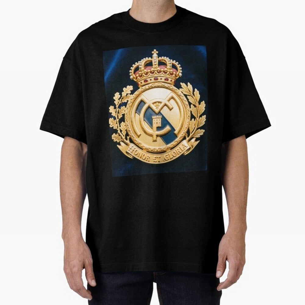 Madrid Honor y Gloria Oversized T-Shirt Show Up for the Glory of FIFA World Cup 2026 USA Canada Mexico Driven by Cristiano Ronaldo, Haaland and CR7, Spain Energy, Global Supporter Spirit, Legendary Goals, National Colors and Tournament Celebration;