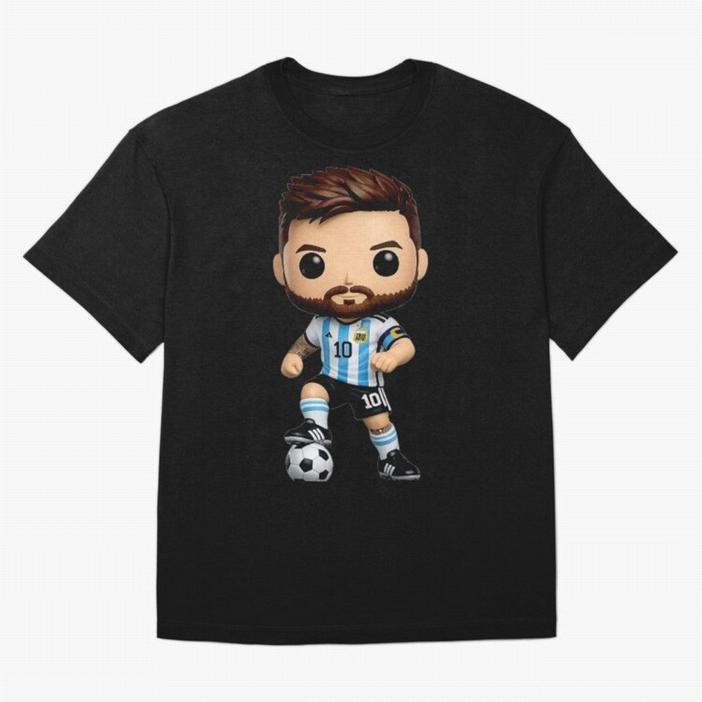 Lionel Messi Figurine Oversized T-Shirt Celebrate Rivalries and Pride in FIFA World Cup 2026 Spirit, Connected to England and Germany, Messi, Global Supporter Spirit, Legendary Goals, National Colors and Tournament Celebration; Made for Collectors