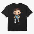Lionel Messi Figurine Oversized T-Shirt Celebrate Rivalries and Pride in FIFA World Cup 2026 Spirit, Connected to England and Germany, Messi, Global Supporter Spirit, Legendary Goals, National Colors and Tournament Celebration; Made for Collectors