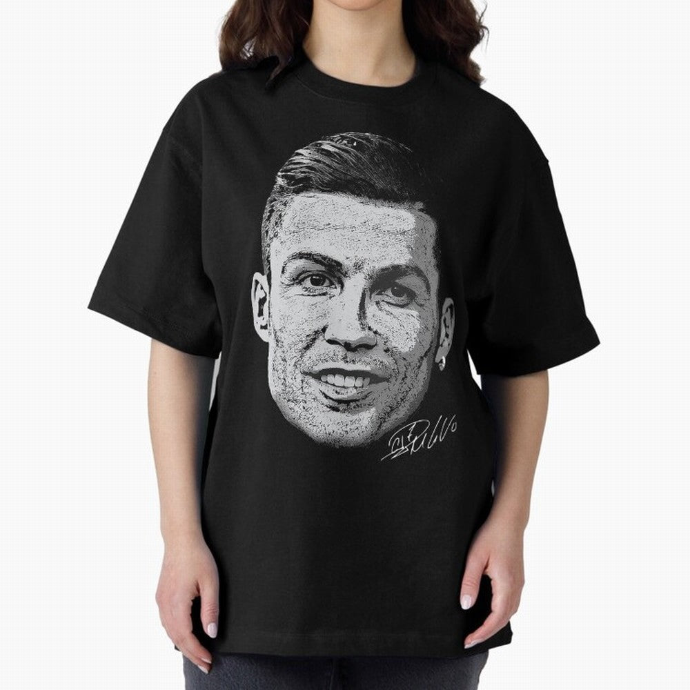 Cristiano Ronaldo Signed Oversized T-Shirt Enjoy Match Day Hype around FIFA World Cup 2026 Group Stage, CR7 and Messi, France and Portugal, Champion Mindset, Group Stage Buzz, Knockout Tension and Passionate Fan Culture; Great for Supporters Who