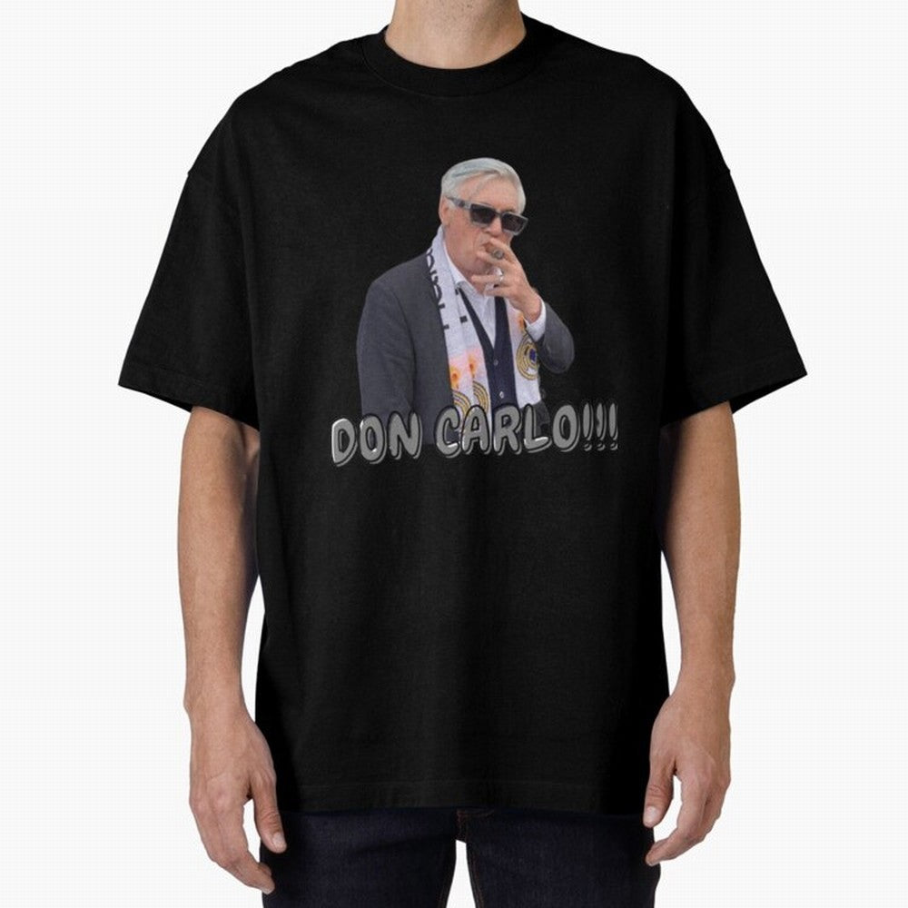 Don Carlo Ancelotti Oversized T-Shirt Follow the Final Road of FIFA World Cup 2026 for Fans of Mbappe and Spain, Bringing Worldwide Fan Energy, Dramatic Goals, Stadium Lights and Championship Celebrations; Ideal for Fans Who Follow Messi, Cristiano