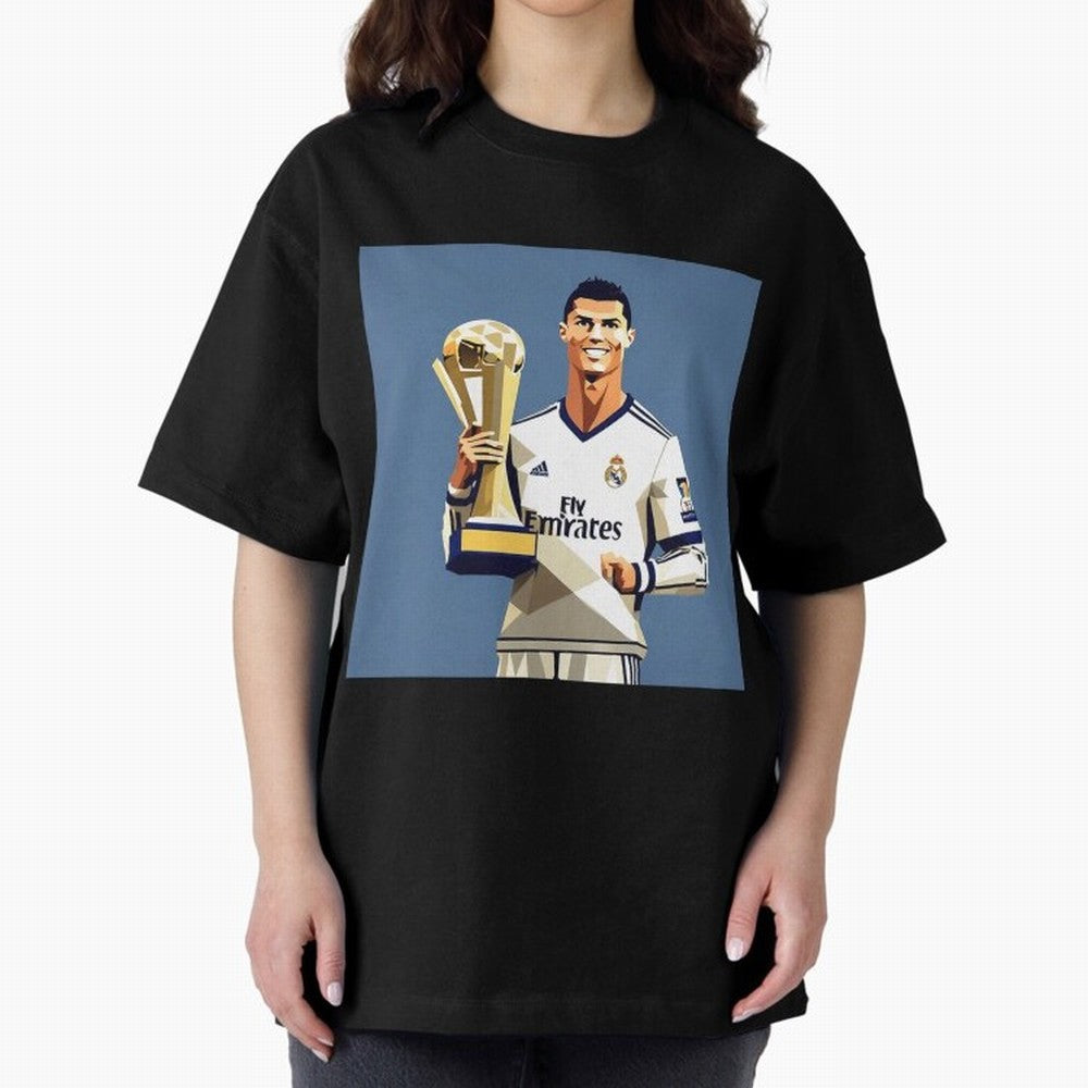 Cristiano Ronaldo Cr7 The Best Artwork Futbol Soccer Oversized T-Shirt Represent Global Football Passion for FIFA World Cup 2026 USA Canada Mexico, Made for Messi, CR7 and Mbappe, Spain and Netherlands, Classic Soccer Heritage, Championship