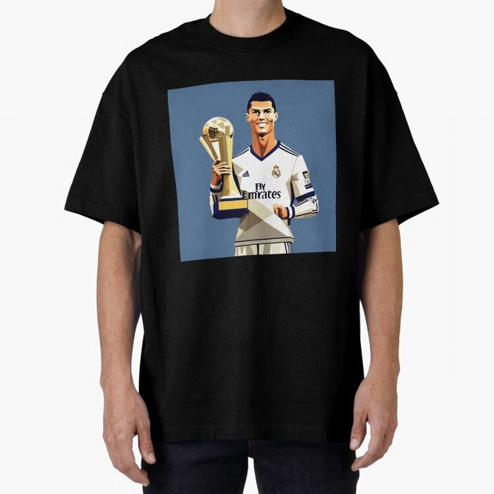 Cristiano Ronaldo Cr7 The Best Artwork Futbol Soccer Oversized T-Shirt Represent Global Football Passion for FIFA World Cup 2026 USA Canada Mexico, Made for Messi, CR7 and Mbappe, Spain and Netherlands, Classic Soccer Heritage, Championship
