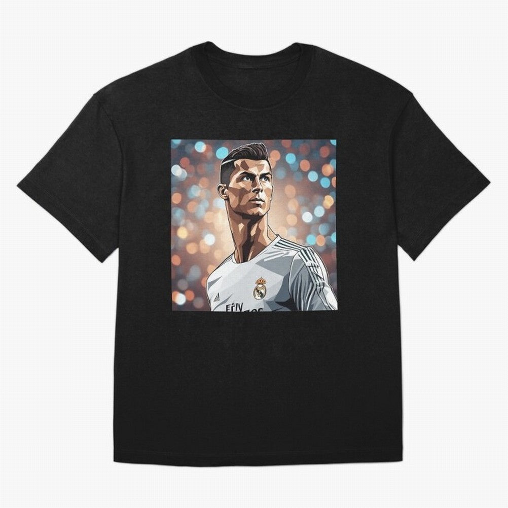 Ronaldo Cr7 Cristiano The Goat Artwork Futbol Soccer Oversized T-Shirt Celebrate Fan Favorites in Global Football Passion for FIFA World Cup 2026 Group Stage, Filled with Messi, CR7 and Mbappe, Spain, Goal Celebration Energy, Supporter Heritage,