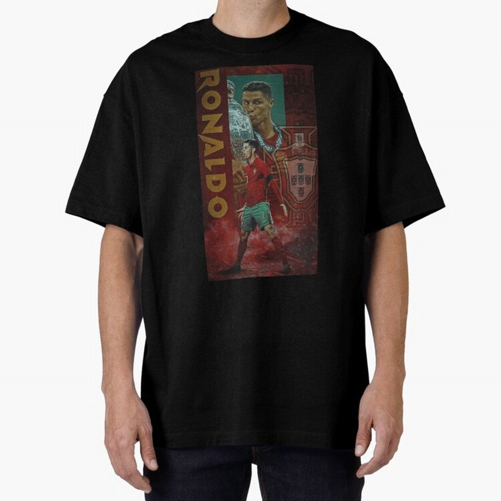 Cristiano Ronaldo Oversized T-Shirt Show Match Day Excitement for FIFA World Cup 2026 Group Stage Spirit, Made for France and Portugal, Messi, Stadium Chants, National Pride, Trophy Dreams and Unforgettable Football Memories; Ideal for Football