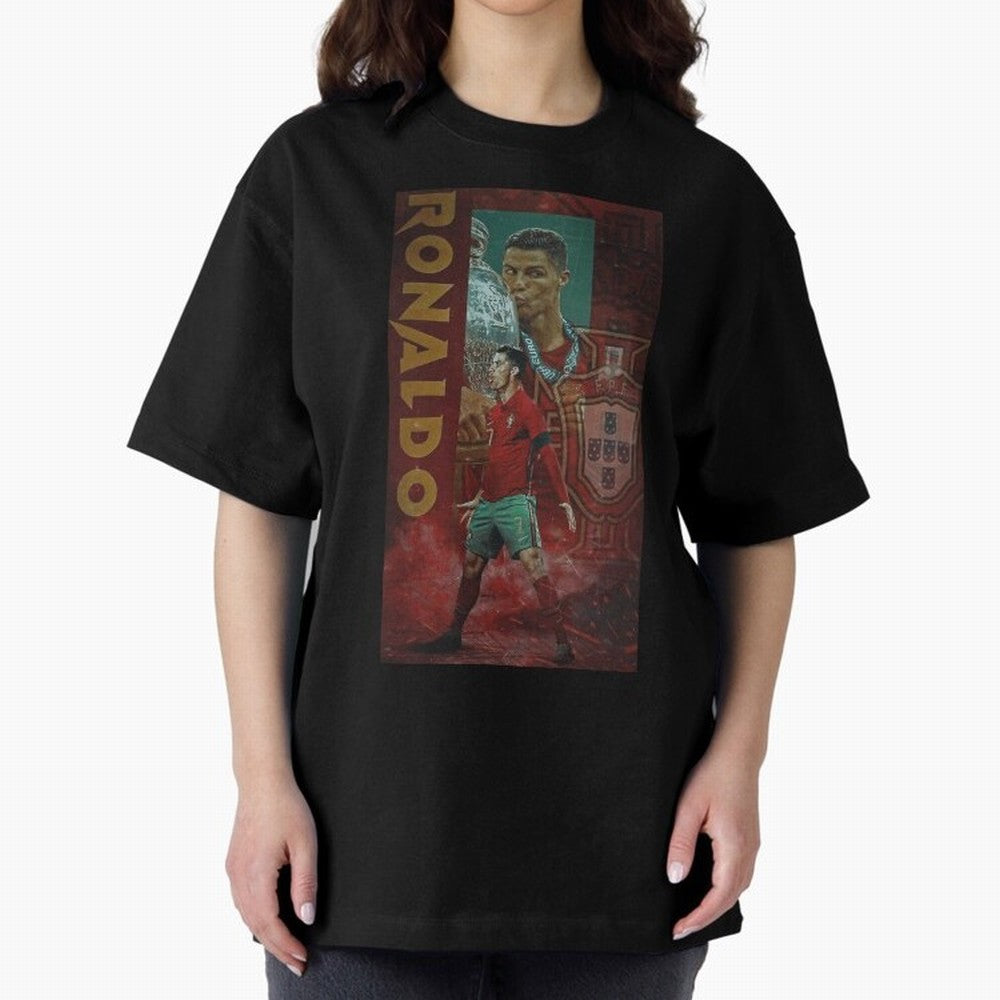 Cristiano Ronaldo Oversized T-Shirt Show Match Day Excitement for FIFA World Cup 2026 Group Stage Spirit, Made for France and Portugal, Messi, Stadium Chants, National Pride, Trophy Dreams and Unforgettable Football Memories; Ideal for Football