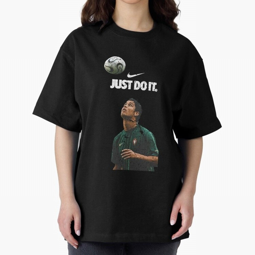 Cristiano Ronaldo Just Do It Oversized T-Shirt Make Every Match About Match Day Hype around FIFA World Cup 2026, Neymar, Haaland and Cristiano Ronaldo, Portugal, Spain and Germany, Championship Spirit, Famous Goals, Roaring Crowds and International
