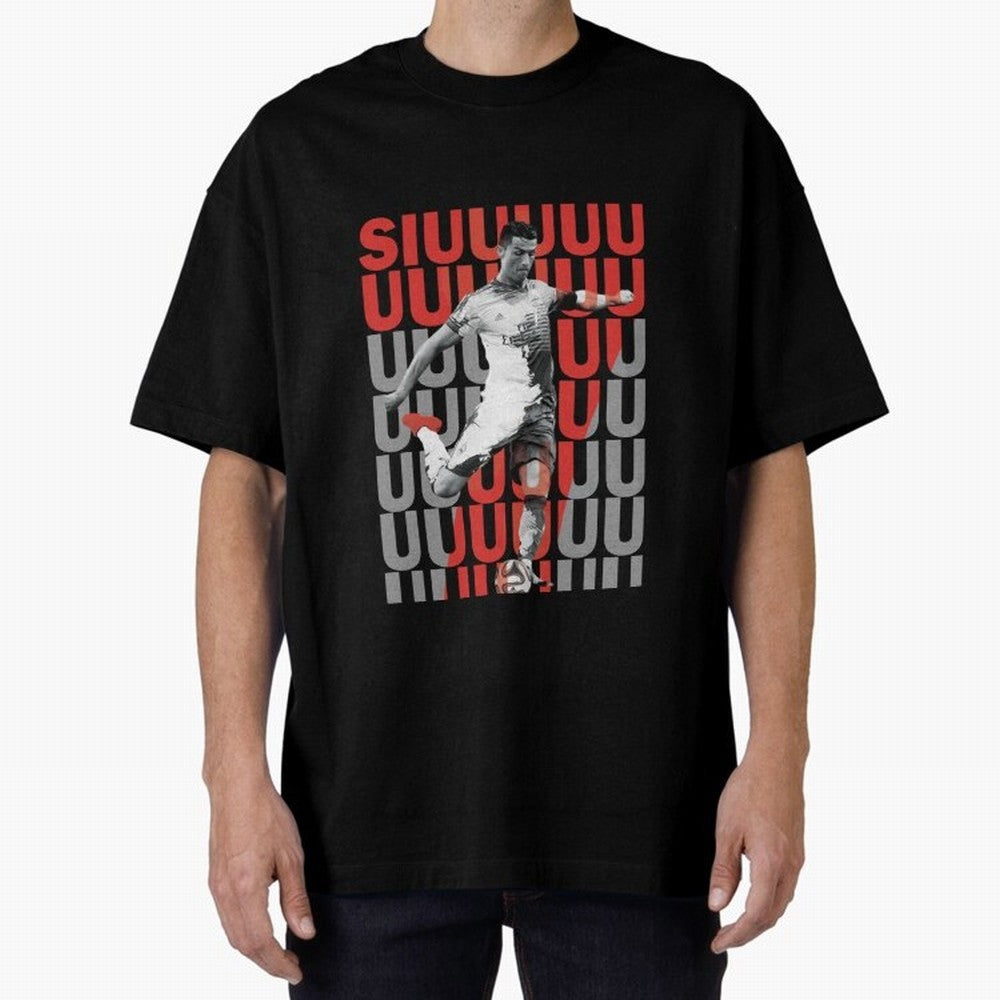 Siuuuuuu Cristiano Ronaldo Oversized T-Shirt Carry the Colors and Pride of Global Football Passion for FIFA World Cup 2026, Connected to Mbappe and Neymar, France and Portugal, Match Day Excitement, Supporter Culture, Golden Goals and Global