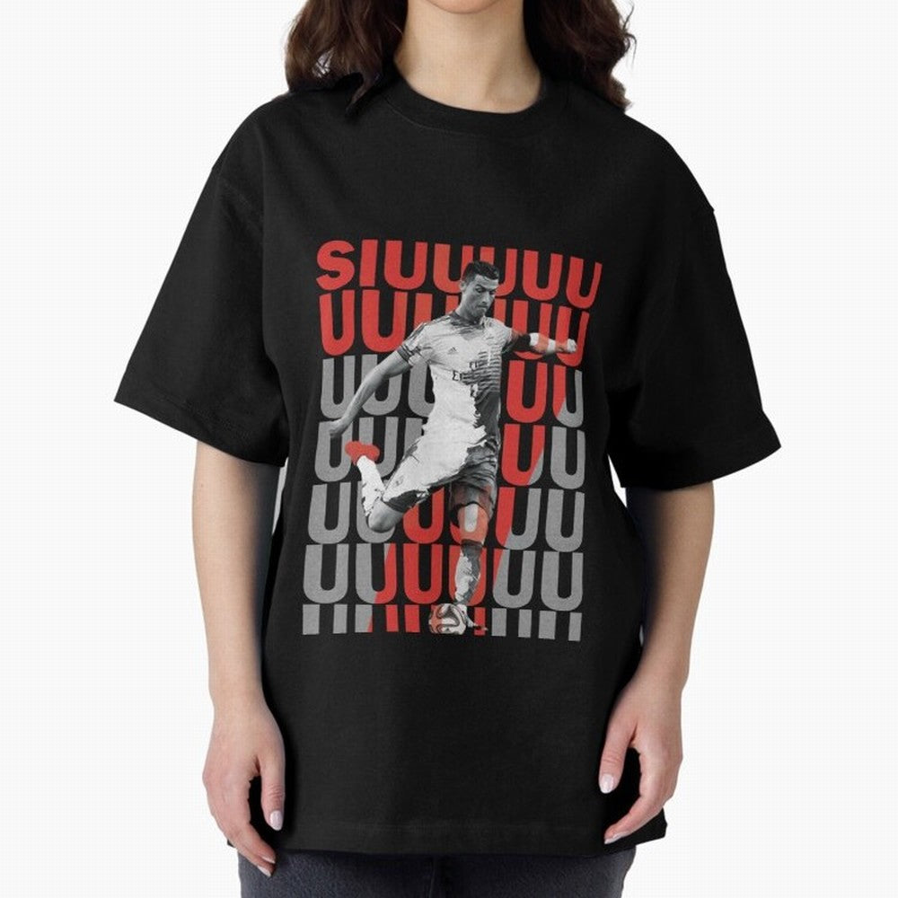 Siuuuuuu Cristiano Ronaldo Oversized T-Shirt Carry the Colors and Pride of Global Football Passion for FIFA World Cup 2026, Connected to Mbappe and Neymar, France and Portugal, Match Day Excitement, Supporter Culture, Golden Goals and Global