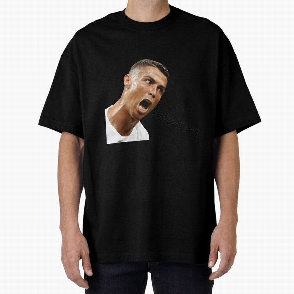 Cristiano Ronaldo Siuuu Oversized T-Shirt Follow the Final Road of Global Football Passion for FIFA World Cup 2026 USA Canada Mexico, Driven by Cristiano Ronaldo, Haaland and CR7, Brazil, Vintage Soccer Flavor, Modern Football Stars, National Flags