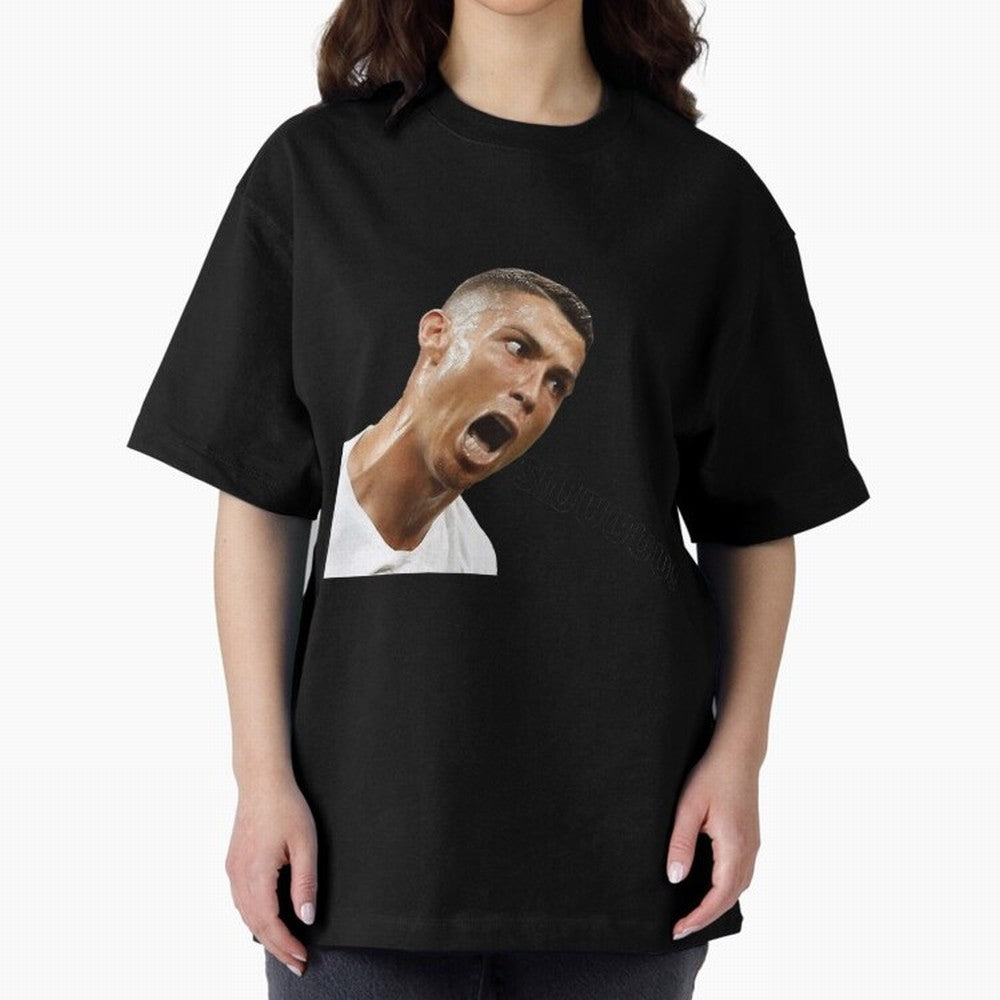 Cristiano Ronaldo Siuuu Oversized T-Shirt Follow the Final Road of Global Football Passion for FIFA World Cup 2026 USA Canada Mexico, Driven by Cristiano Ronaldo, Haaland and CR7, Brazil, Vintage Soccer Flavor, Modern Football Stars, National Flags