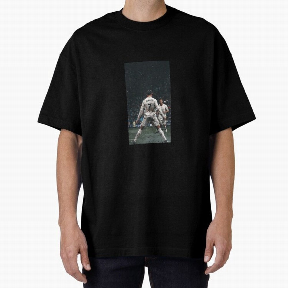 CR7 Oversized T-Shirt Celebrate Golden Goal Energy in FIFA World Cup 2026 USA Canada Mexico for Fans of Cristiano Ronaldo and Portugal, Spain and Germany, Bringing Game Day Rituals, Football Legends, Country Pride and the Road to the Final; Perfect